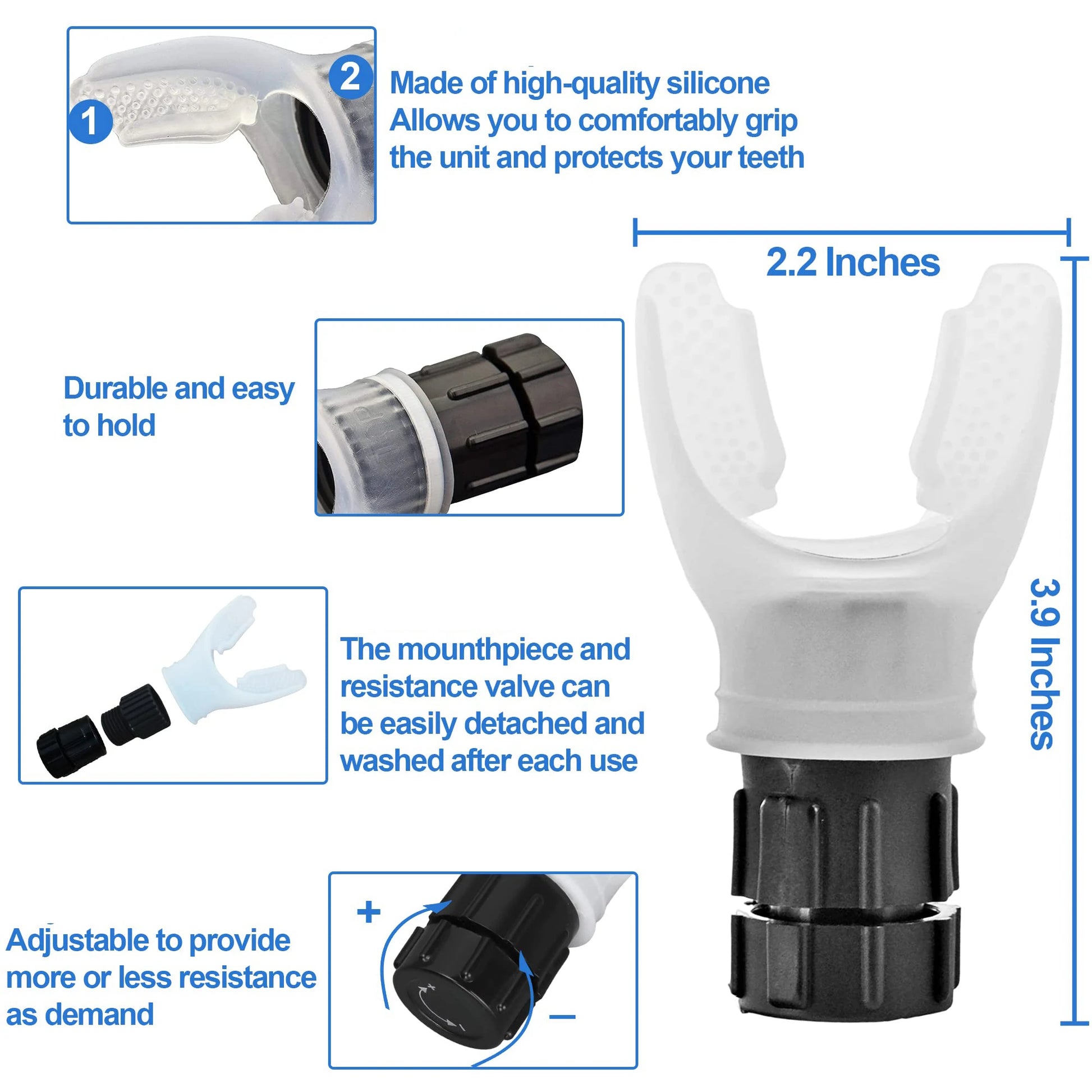 Breathing Trainer for Lungs – Adjustable Lung Exerciser