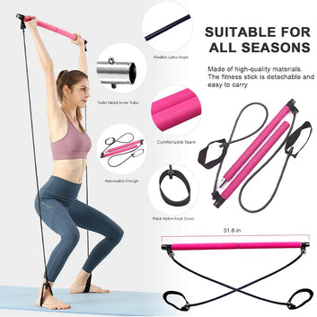 Yoga Pilates Bar with Resistance Bands
